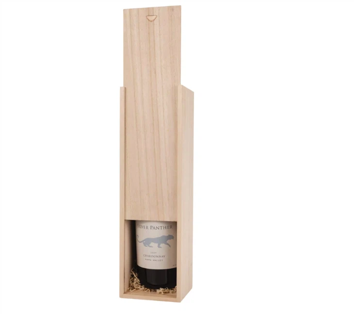 Wood Grain Single Bottle Wooden Decorative Wine Box